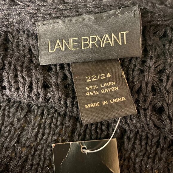 Lane Bryant Linen Blend Wrap Sweater Womens 22/24 Black Capsule Wardrobe Career - Picture 10 of 11